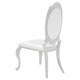 Metal Armless Dining Chair with Oval Padded Back Set of 2 Silver and White BM208550