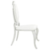 Metal Armless Dining Chair with Oval Padded Back Set of 2 Silver and White BM208550