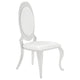 Metal Armless Dining Chair with Oval Padded Back Set of 2 Silver and White BM208550