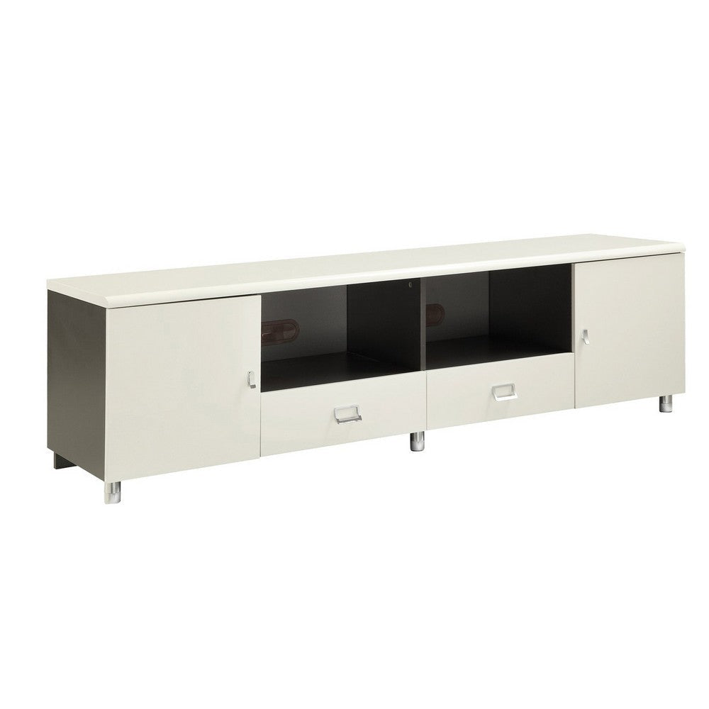 TV Console | 2 Drawers | 2 Open Shelves | 48" | White & Gray