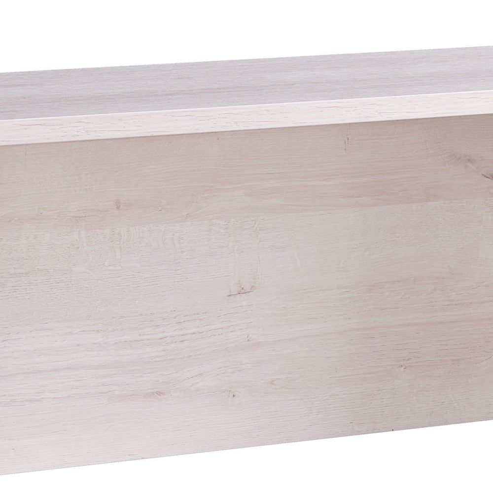 Rectangular Wooden Desk Return with Casters and Grain Details White Oak By Casagear Home BM208937