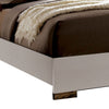 Contemporary Full Bed with LED Trim and Lacquer Coating White and Gray BM208951
