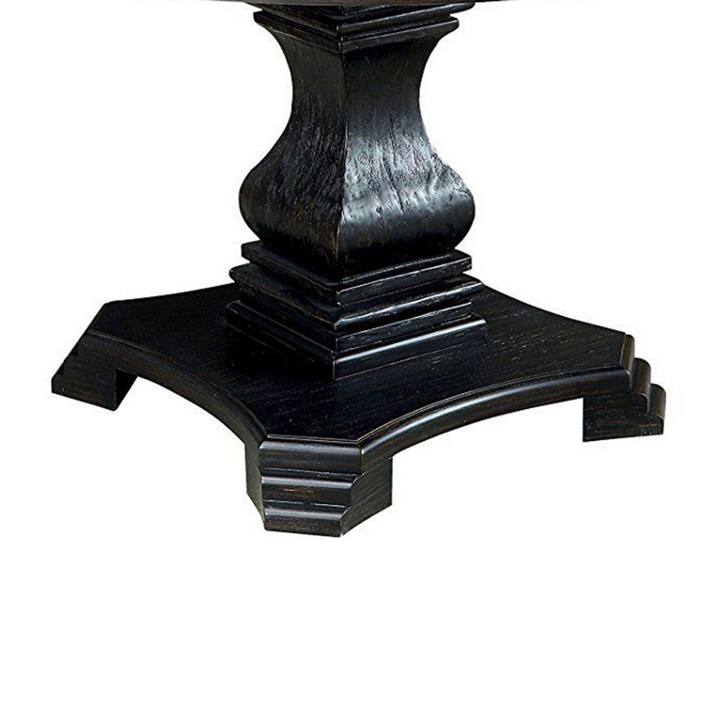 Dining Table | Traditional Style | Round Top | Pedestal Base | Antique Black