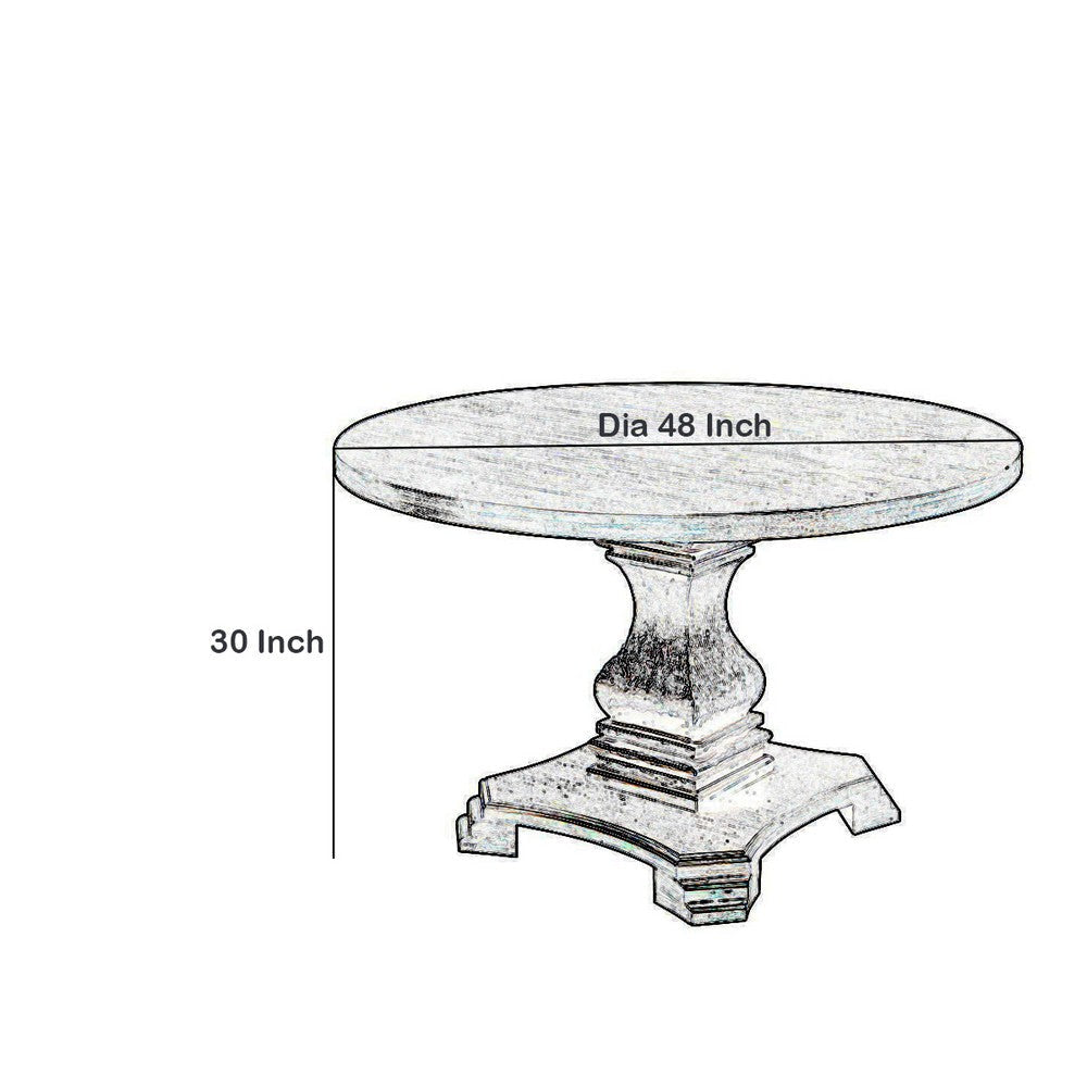 Dining Table | Traditional Style | Round Top | Pedestal Base | Antique Black BM208963