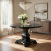 Dining Table | Traditional Style | Round Top | Pedestal Base | Antique Black