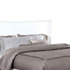 Transitional Wooden Full Bed with Round Tapered Legs and Headboard White BM208967