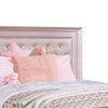 Contemporary Styled Twin Bed with Padded Button Tufted Headboard Pink By Casagear Home BM208999