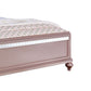 Contemporary Styled Twin Bed with Padded Button Tufted Headboard Pink By Casagear Home BM208999