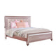 Twin Bed | Padded Button Tufted Headboard | Contemporary | Pink