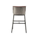 Leatherette Bar Stool with Riveted Metal Backing Brown and Black BM209053