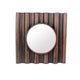 Traditional Style Wooden Round Mirror with Panpipe Style Frame , Brown