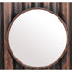 Traditional Style Wooden Round Mirror with Panpipe Style Frame , Brown
