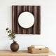 Traditional Style Wooden Round Mirror with Panpipe Style Frame , Brown