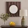 Traditional Style Wooden Round Mirror with Panpipe Style Frame , Brown