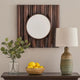 Traditional Style Wooden Round Mirror with Panpipe Style Frame , Brown