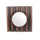 Traditional Style Wooden Round Mirror with Panpipe Style Frame , Brown