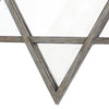 Transitional Wooden Wall Mirror with Hexagram Shape Design, Brown