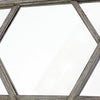 Transitional Wooden Wall Mirror with Hexagram Shape Design, Brown