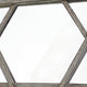Transitional Wooden Wall Mirror with Hexagram Shape Design, Brown
