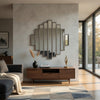 Wooden Wall Mirror with Multiple Framed Sculptures, Silver