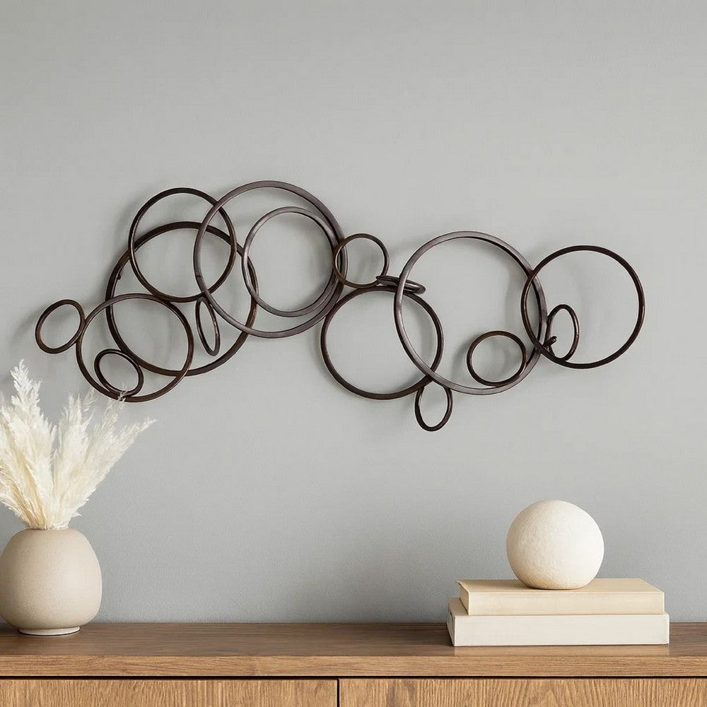Wall Decor | Industrial Style | Metal Circles | 30 x 24 | Bronze