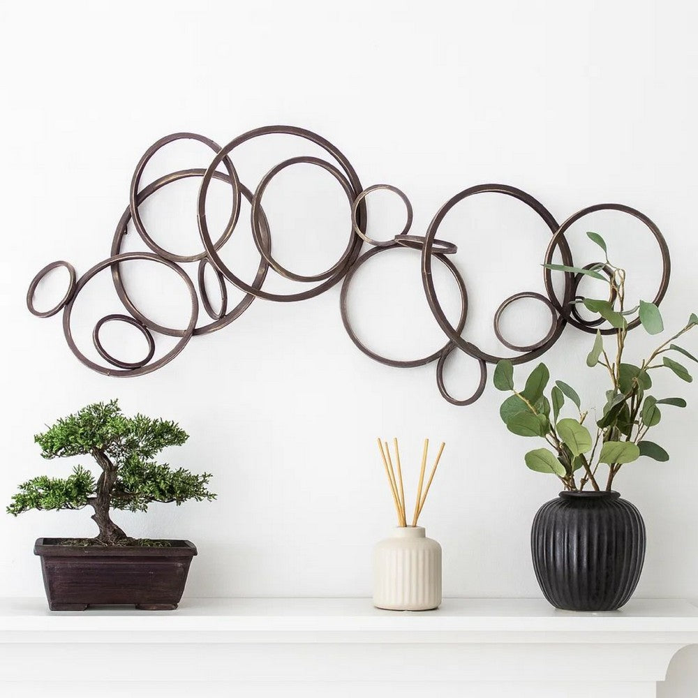 Wall Decor | Industrial Style | Metal Circles | 30 x 24 | Bronze