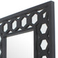 Rectangular Wooden Dressing Mirror with Lattice Pattern Design Black By Casagear Home BM209114