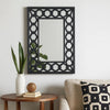 Dressing Mirror | Rectangular | Lattice Pattern Frame | 30 x 40 | Black