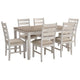 Ashley Dining Set 7 Piece 2 Tone Farmhouse Weathered Brown BM209251