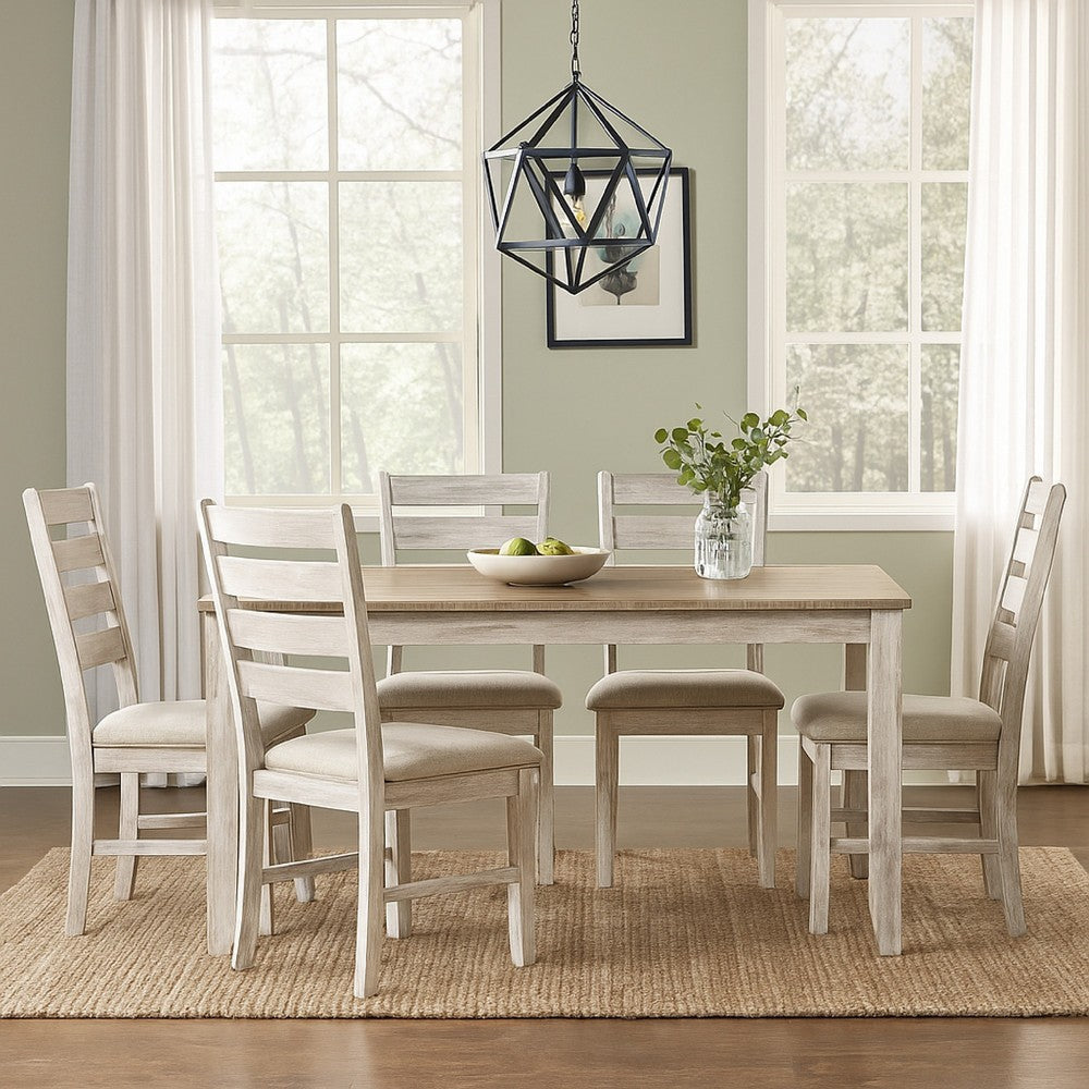 Ashley Dining Set 7 Piece 2 Tone Farmhouse Weathered Brown BM209251