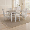 Ashley Dining Set, 7 Piece, 2 Tone Farmhouse, Weathered Brown