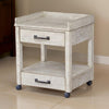 24" 2-Drawer Printer Stand with Open Bottom Shelf, White By Casagear Home