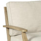 Traditional Wooden Chair with Fabric Cushioned Seating Beige and Brown BM209281