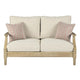Loveseat | Traditional Style | Fabric Cushioned Seat | Beige & Brown