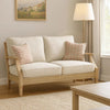 Loveseat | Traditional Style | Fabric Cushioned Seat | Beige & Brown