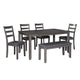Dining Table Set | 6 Piece | Padded Chairs | Gray