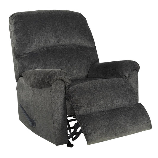 Rocker Recliner | Fabric Upholstered | Pillow Arm | Smoke Gray