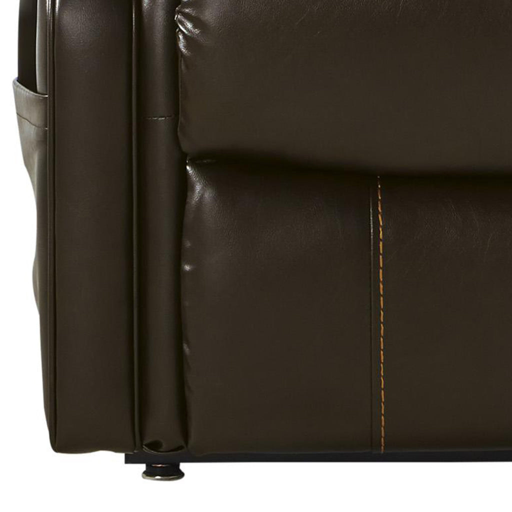 Leatherette Upholstered Power Lift Recliner Brown By Casagear Home BM209308