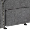 Nickel Nailhead Trim Fabric Upholstered Rocker Recliner Gray By Casagear Home BM209311