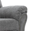 Nickel Nailhead Trim Fabric Upholstered Rocker Recliner Gray By Casagear Home BM209311