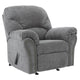Rocker Recliner | Fabric Upholstered | Nailhead Trim | Gray