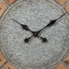 Wall Clock | Round Wood Frame | Metal Accents | Brown & Gray