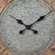 Wall Clock | Round Wood Frame | Metal Accents | Brown & Gray