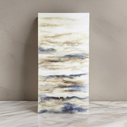 Wall Art | Gallery Wrapped Canvas | Abstract | Blue & Brown