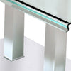 Dining Table | Metal & Glass | Dual Pedestal Base | Chrome