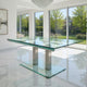 Dining Table | Metal & Glass | Dual Pedestal Base | Chrome