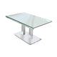 Dining Table | Metal & Glass | Dual Pedestal Base | Chrome