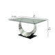 Dining Table | Glass Top | U Shape Pedestal | Chrome & Black