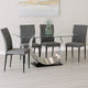 Dining Table | Glass Top | U Shape Pedestal | Chrome & Black