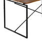 47 Wood Top Dining Table with Metal Base Black and brown By Casagear Home BM209583